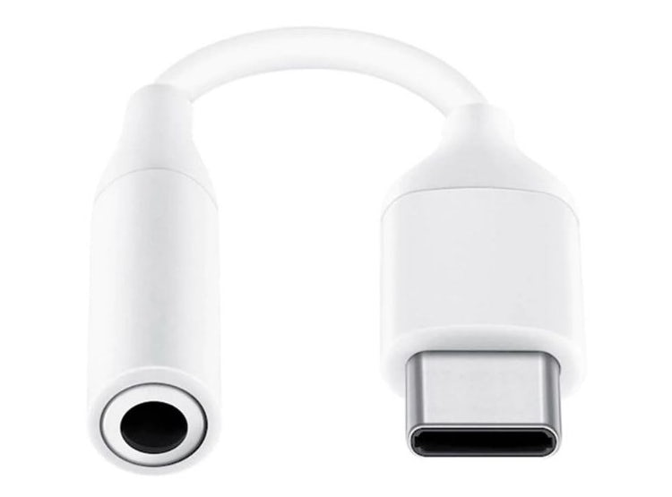 Cable adaptador Tipo C a Jack 3.5mm blanco